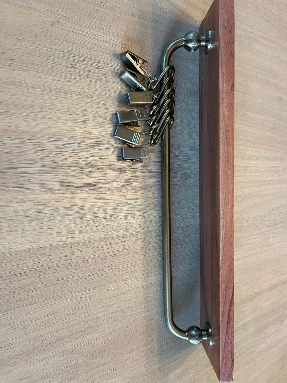 Hearth & Hand Brown Wood and Brass Clip Wall Hanger